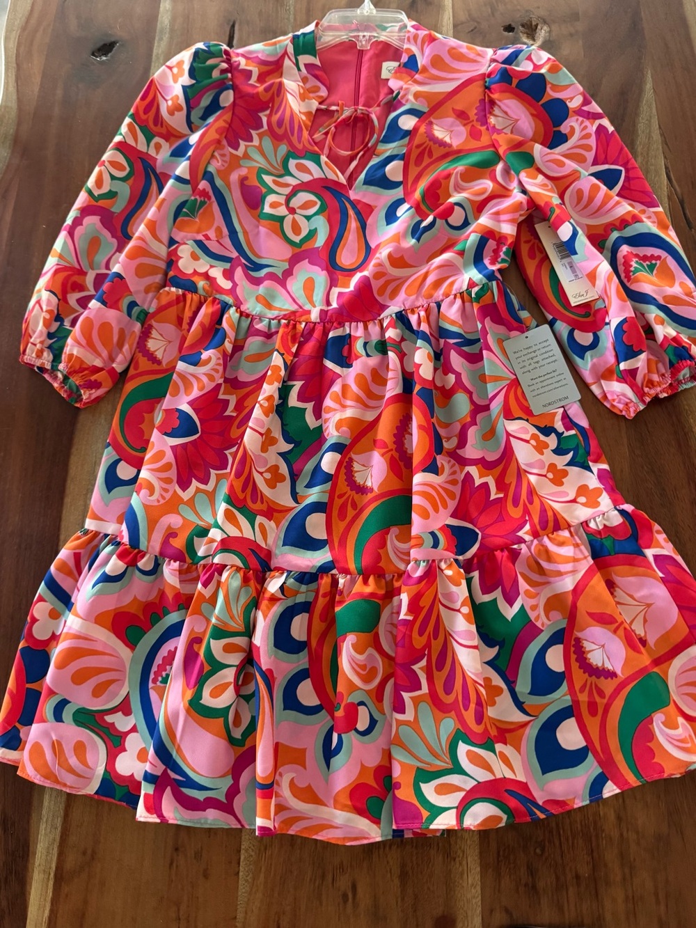Eliza J Pink Multicolor Paisley Tiered Women’s Dress